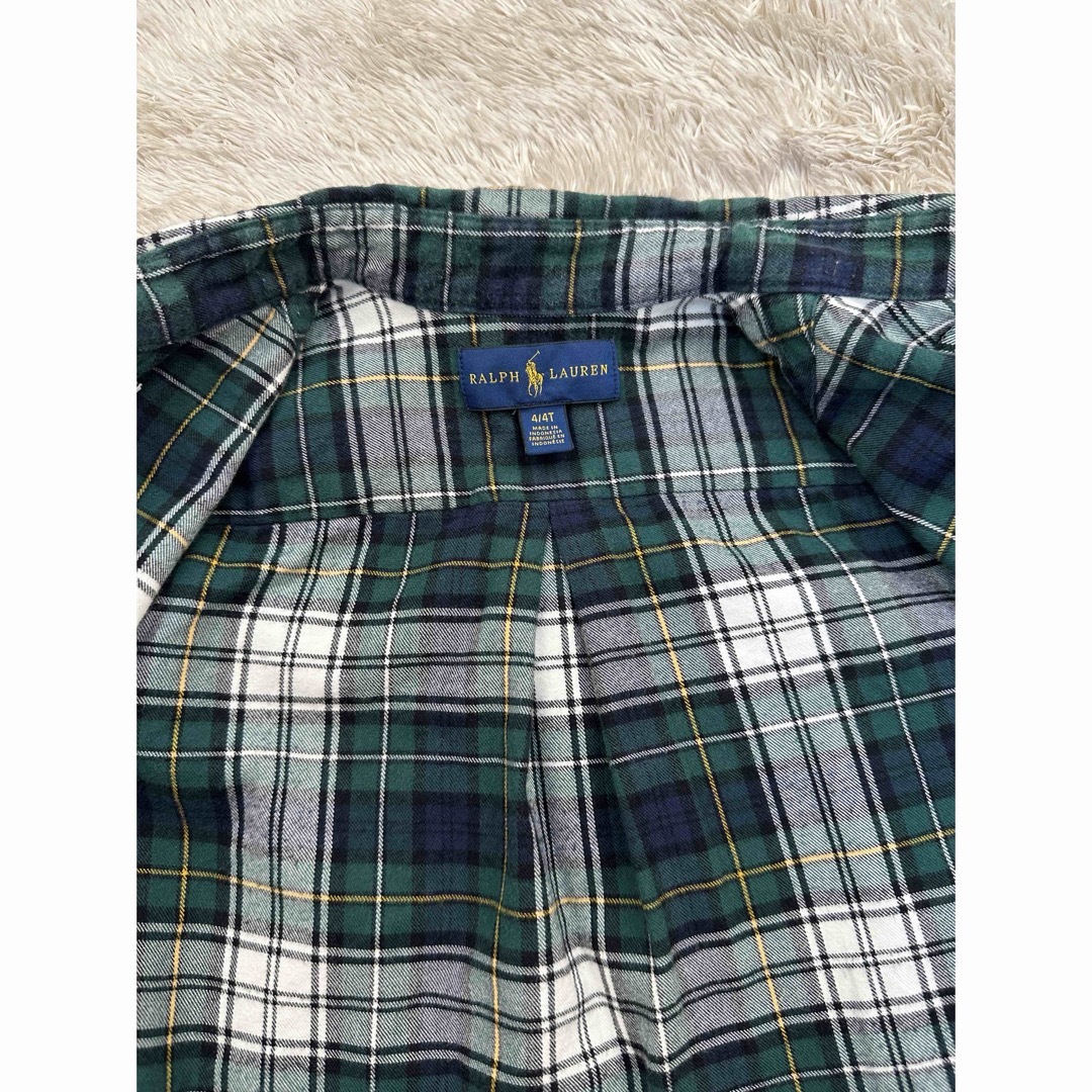 Ralph Lauren(ラルフローレン)の美品 ラルフローレンキッズ チェックシャツ 100cm 110cm 4T キッズ/ベビー/マタニティのキッズ服男の子用(90cm~)(ブラウス)の商品写真