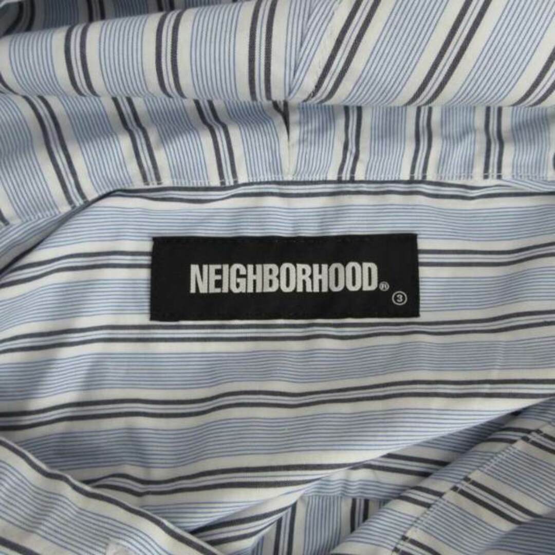 NEIGHBORHOOD(ネイバーフッド)のネイバーフッド タグ付き 22SS フーデットシャツ 長袖 水色 白 M メンズのトップス(シャツ)の商品写真