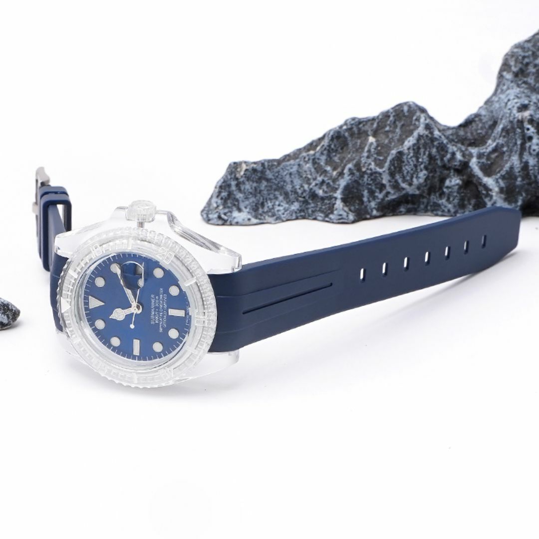 Rolex サブマリーナー用ラバーベルト ラグ20mm サファイアブルー メンズの時計(ラバーベルト)の商品写真