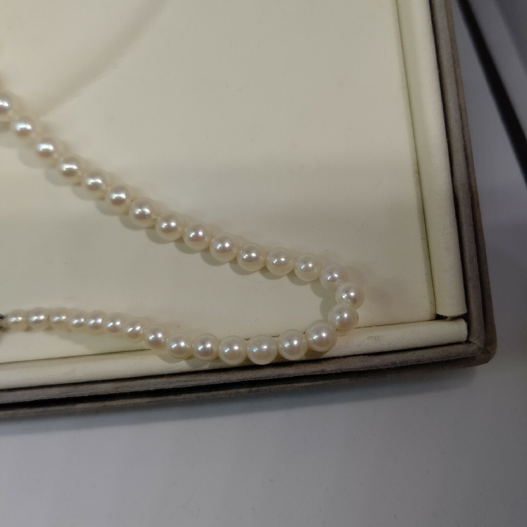 k14 あこや 本真珠 干渉色 ネックレス 刻印 グラデーション アンティーク レディースのアクセサリー(ネックレス)の商品写真