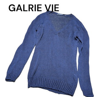 ギャルリーヴィー(GALERIE VIE)のギャルリーヴィー　メッシュセーター　サマーニット　ネイビー　紺色　1 美品　S(ニット/セーター)