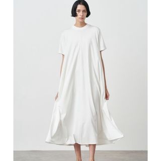 エイトン(ATON)のATON 48/2 natural dye flared dress ワンピース(ロングワンピース/マキシワンピース)