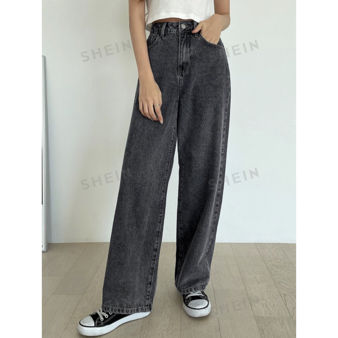 SHEIN(シーイン)のSHEIN Dazy 9985645 ハイウエスト ワイドパンツ レディースのパンツ(デニム/ジーンズ)の商品写真