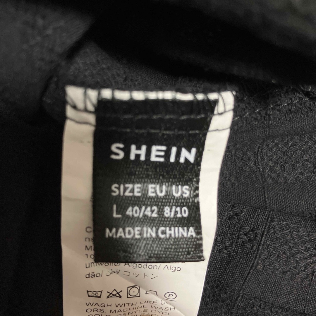 SHEIN(シーイン)のSHEIN レディース L ノースリーブ トップス ブラック レディースのトップス(カットソー(半袖/袖なし))の商品写真