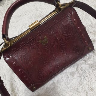 アナスイ(ANNA SUI)のアナスイ　ショルダーバッグ　ハンドバッグ　2way　牛革　型押し　がま口(ショルダーバッグ)