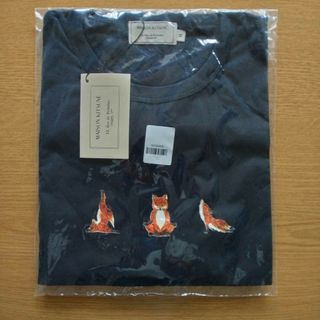 メゾンキツネ(MAISON KITSUNE')のメゾンキツネTシャツ　M 紺色　新品未使用　ユニセックス(Tシャツ(半袖/袖なし))