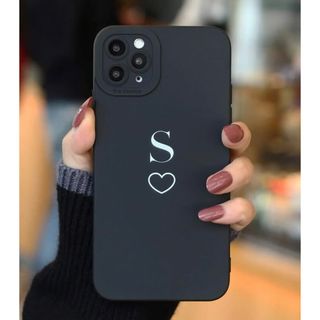 アップル(Apple)のiPhone 13mini カバー イニシャル S スマホケース♡ black(iPhoneケース)