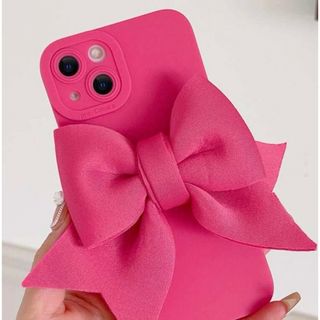 アップル(Apple)のiPhone13mini カバー ♡ ピンク リボン スマホケース 🎀(iPhoneケース)