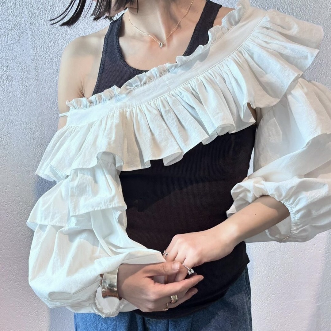 papier  Holder blouse / white レディースのトップス(シャツ/ブラウス(長袖/七分))の商品写真