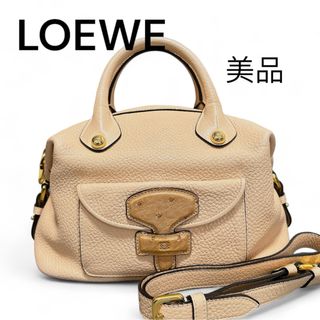 LOEWE - 美品 LOEWE ロエベ メイ 2WAYバッグ アナグラム オーストリッチ