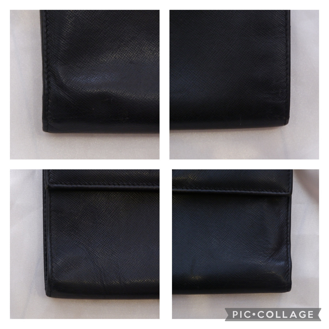 PRADA 三つ折り財布 三角ロゴプレート サフィアーノ 黒 PRADA 三つ折り財布 三角ロゴプレート サフィアーノ 黒