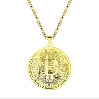 【値下げ中】Bitcoin ペンダント　金色　新品(ネックレス)