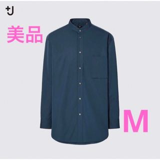 ユニクロ(UNIQLO)の【美品】+J　スーピマコットンオーバーサイズスタンドカラーシャツ（長袖）　M(シャツ)