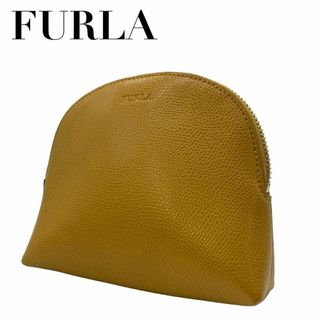 フルラ(Furla)のFURLA フルラ　s80　アクセサリーポーチ　イエロー　レザー　メイクポーチ(ショルダーバッグ)