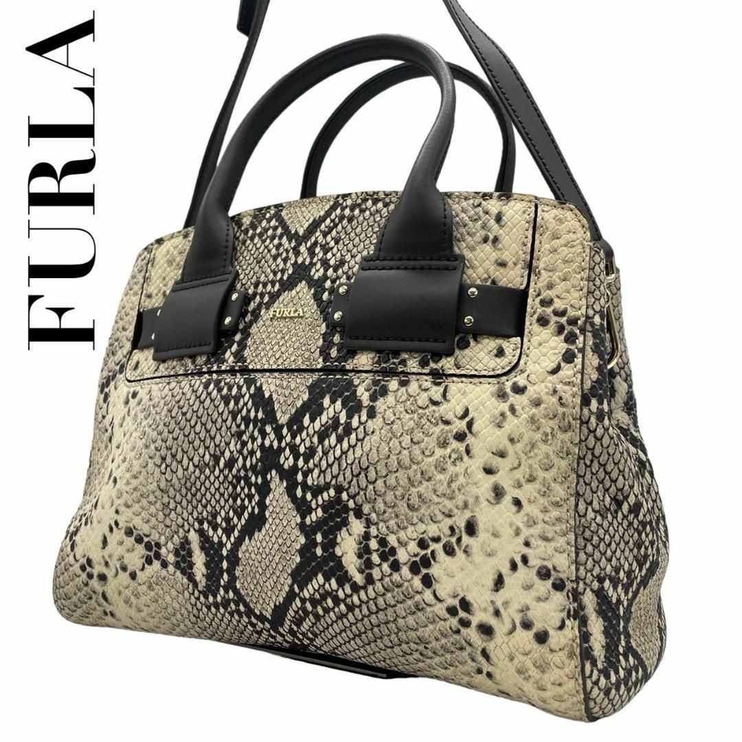 Furla(フルラ)のFURLA フルラ　s79　ダイヤモンドパイソン型押し　ハンドバッグ　2way レディースのバッグ(ハンドバッグ)の商品写真