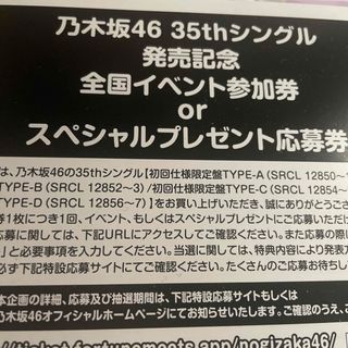 乃木坂46 チャンスは平等 応募券 シリアル 7枚(アイドルグッズ)