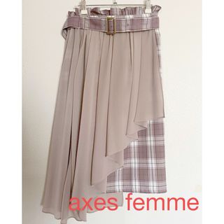 アクシーズファム(axes femme)のaxes femme チェックスカート アシメ(ひざ丈スカート)