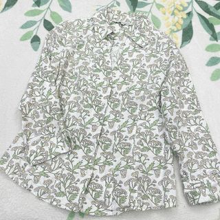 ローラアシュレイ(LAURA ASHLEY)のローラアシュレイ マーガレット シャツ 麻 リネン 100% 11号 Lサイズ(シャツ/ブラウス(長袖/七分))