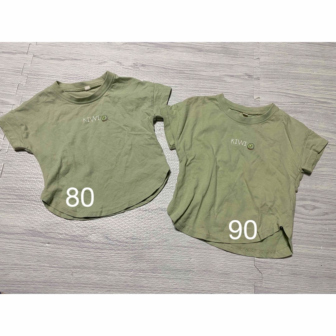 キウイTシャツ　2点セット　80 90 キッズ/ベビー/マタニティのキッズ服男の子用(90cm~)(Tシャツ/カットソー)の商品写真