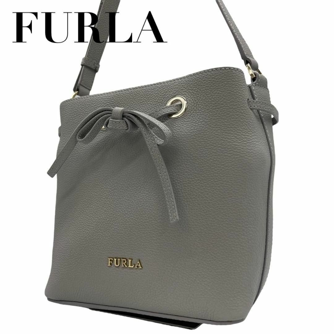 Furla(フルラ)のFURLA フルラ　s78 グレー　ショルダーバッグ　コスタンザ　リボン　レザー レディースのバッグ(ショルダーバッグ)の商品写真