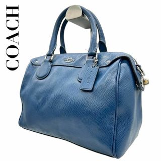 コーチ(COACH)のCOACH コーチ　s72　ミニ　ボストンバッグ　f36624　レザー　ブルー(ハンドバッグ)