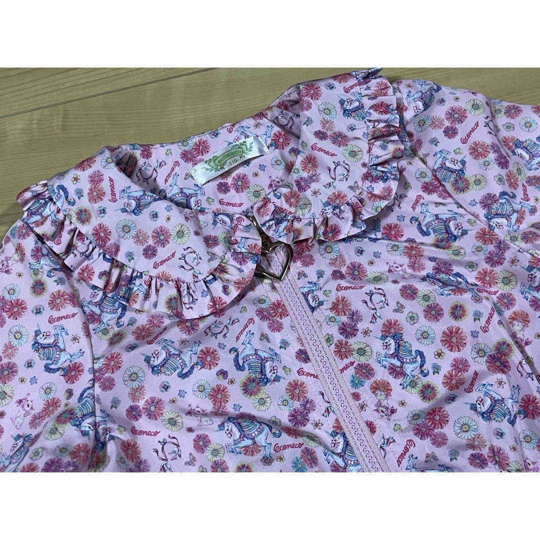 【美品】ECONECO 小花柄 春秋用アウター 110 キッズ/ベビー/マタニティのキッズ服女の子用(90cm~)(ジャケット/上着)の商品写真