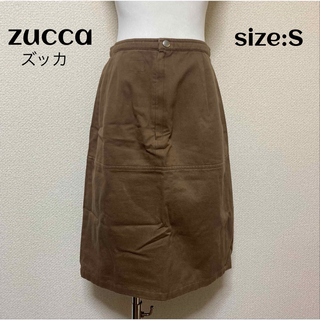ズッカ(ZUCCa)のzucca ズッカ バックファスナー スカート 薄手 無地 S(ひざ丈スカート)