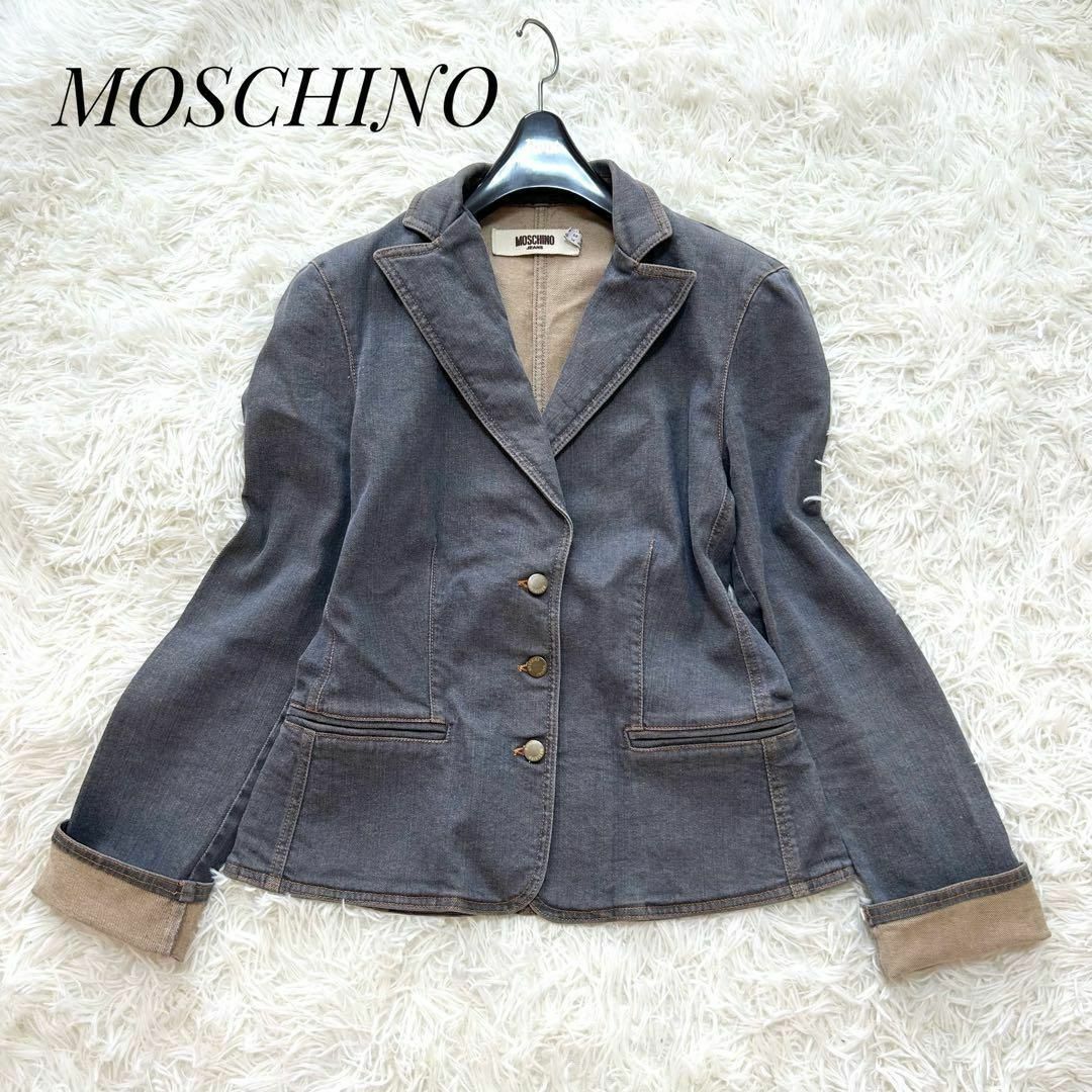 MOSCHINO(モスキーノ)の【美品】MOSCHINO JEANS デニムジャケット テーラードジャケット レディースのジャケット/アウター(Gジャン/デニムジャケット)の商品写真