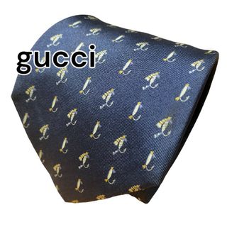 グッチ(Gucci)の【gucci】　グッチ　ネイビー系　総柄　イタリア製(ネクタイ)