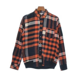 サカイ(sacai)のsacai サカイ カジュアルシャツ 1(S位) オレンジx紺(チェック) 【古着】【中古】(シャツ)