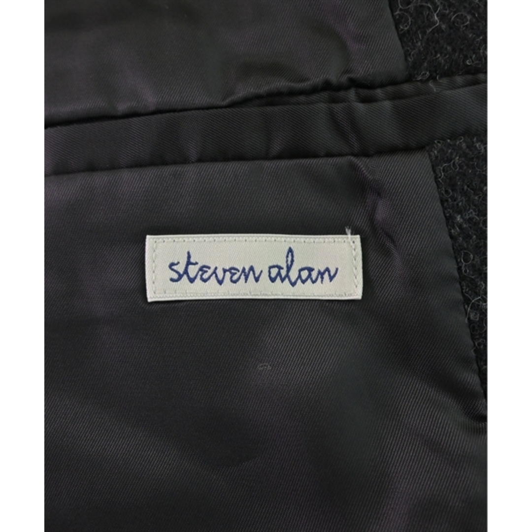 steven alan(スティーブンアラン)のsteven alan チェスターコート XL 黒xグレー(ヘリンボーン) 【古着】【中古】 メンズのジャケット/アウター(チェスターコート)の商品写真