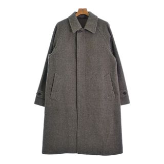 ユナイテッドアローズ(UNITED ARROWS)のUNITED ARROWS ステンカラーコート L グレーx茶(千鳥格子) 【古着】【中古】(ステンカラーコート)