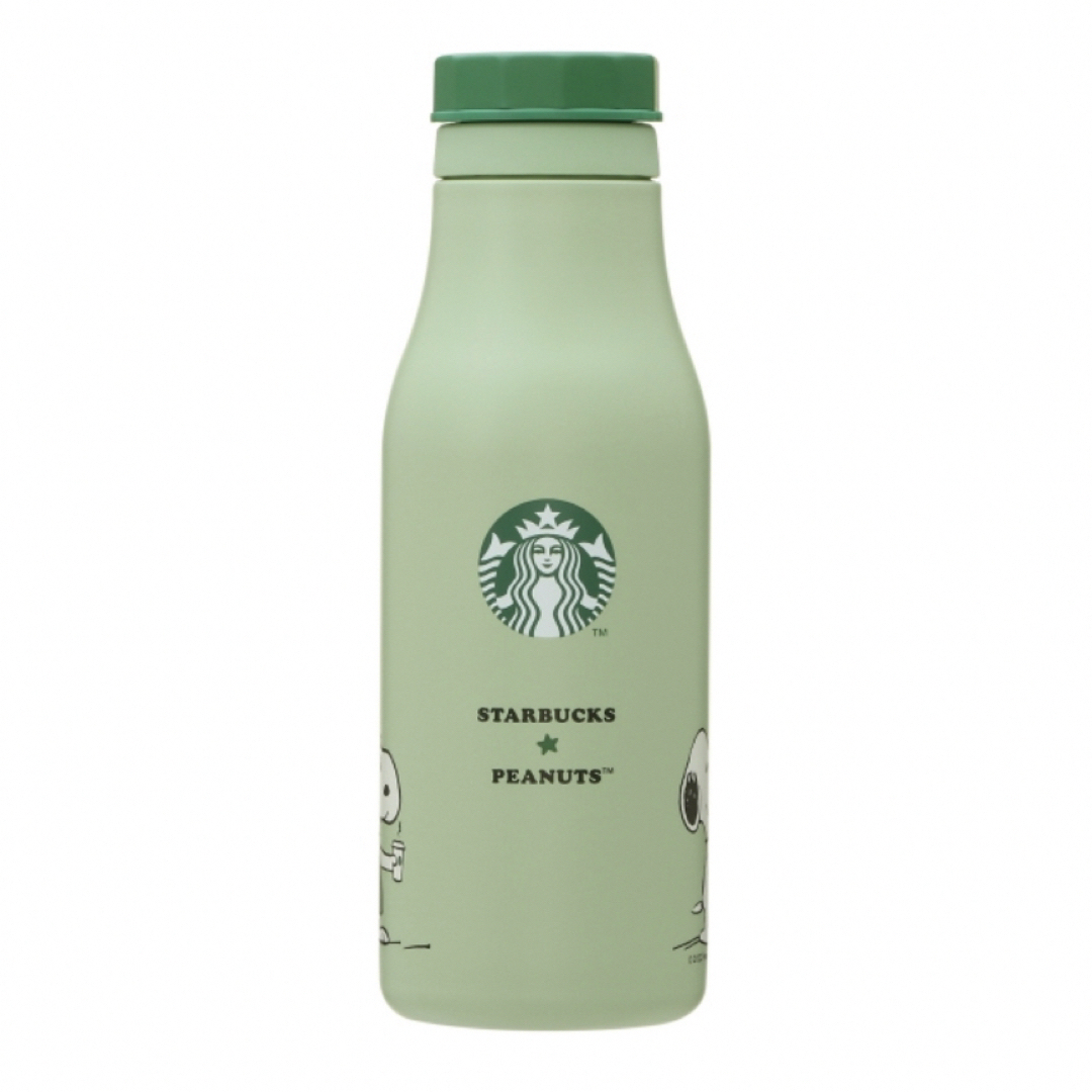 Starbucks Coffee(スターバックスコーヒー)の新品ステンレスロゴボトルPEANUTSグリーン473ml オンラインストア限定 エンタメ/ホビーのおもちゃ/ぬいぐるみ(キャラクターグッズ)の商品写真