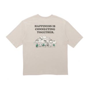 スターバックス(Starbucks)の新品オーバーサイズTシャツ PEANUTS グレーS-M オンライン限定(キャラクターグッズ)