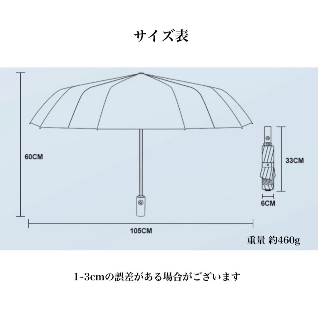 逆さ傘　折りたたみ ブラック 24本骨 ワンタッチ 自動開閉 晴雨兼用 UV レディースのファッション小物(傘)の商品写真