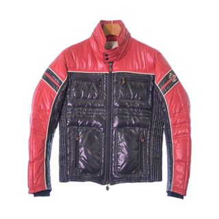 モンクレール(MONCLER)のMONCLER ダウンジャケット/ダウンベスト 0(XS位) 紺x赤x白 【古着】【中古】(ダウンジャケット)