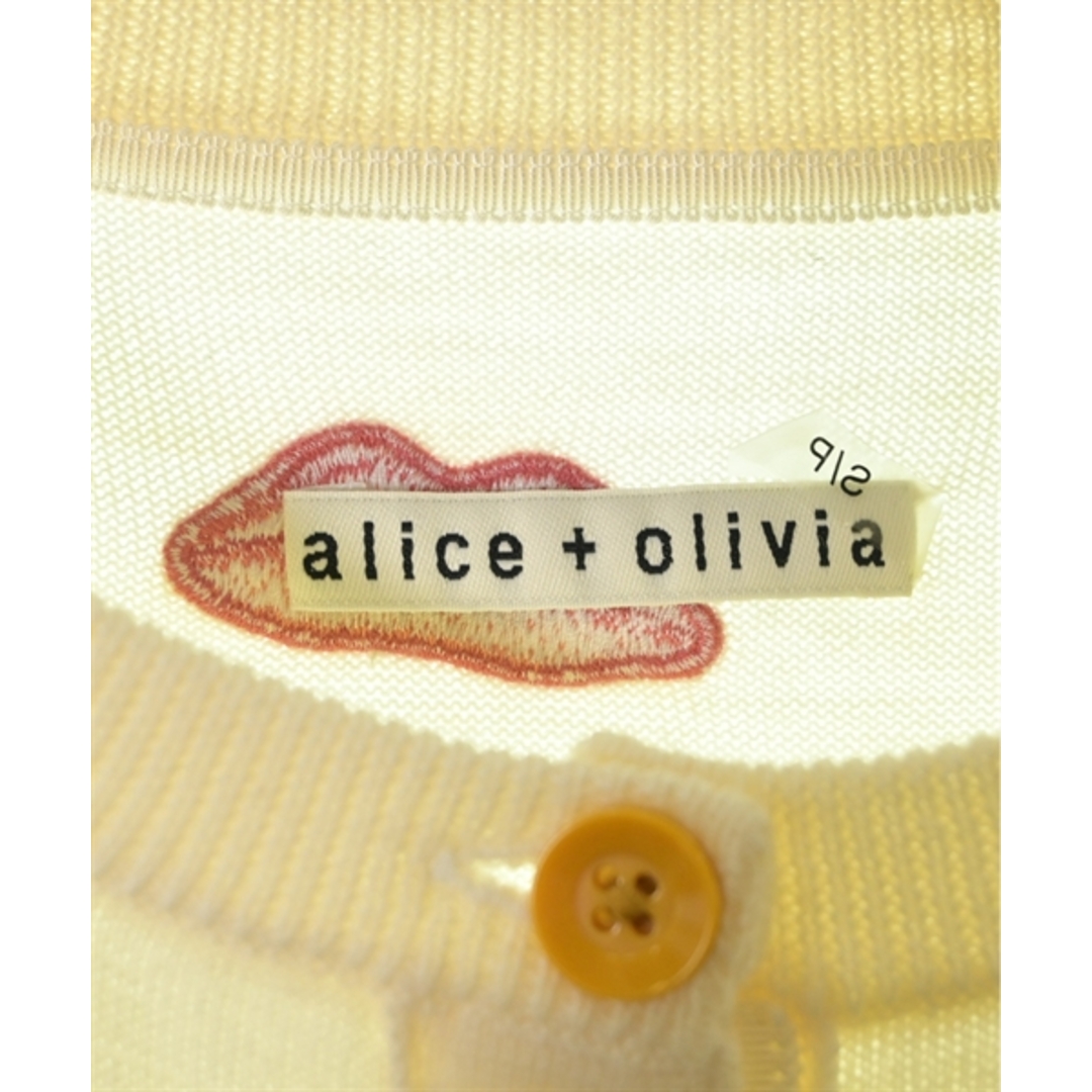 Alice+Olivia(アリスアンドオリビア)のalice+olivia カーディガン S アイボリー系x赤x青等 【古着】【中古】 レディースのトップス(カーディガン)の商品写真