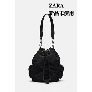 ザラ(ZARA)のZARA  テクニカルファブリックミニバケットバッグ  新品(ショルダーバッグ)