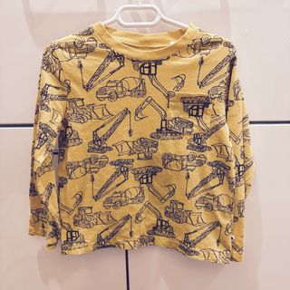 ベビーギャップ(babyGAP)のベビーGAP ロンT 黄色　イエロー　重機　105㎝(Tシャツ/カットソー)