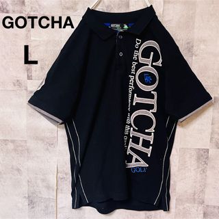 GOTCHA - 【良品】ガッチャゴルフウェア　ポロシャツ　L 刺繍ロゴ　ブラック