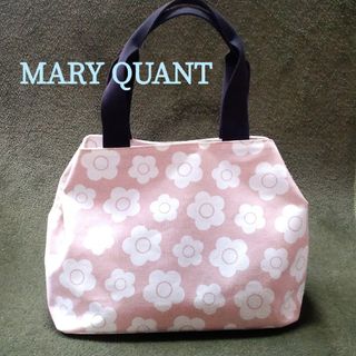 マリークワント(MARY QUANT)のマリークワント　布製トートバッグ　ライトピンクデイジー柄　大人可愛い　肩掛け可(トートバッグ)