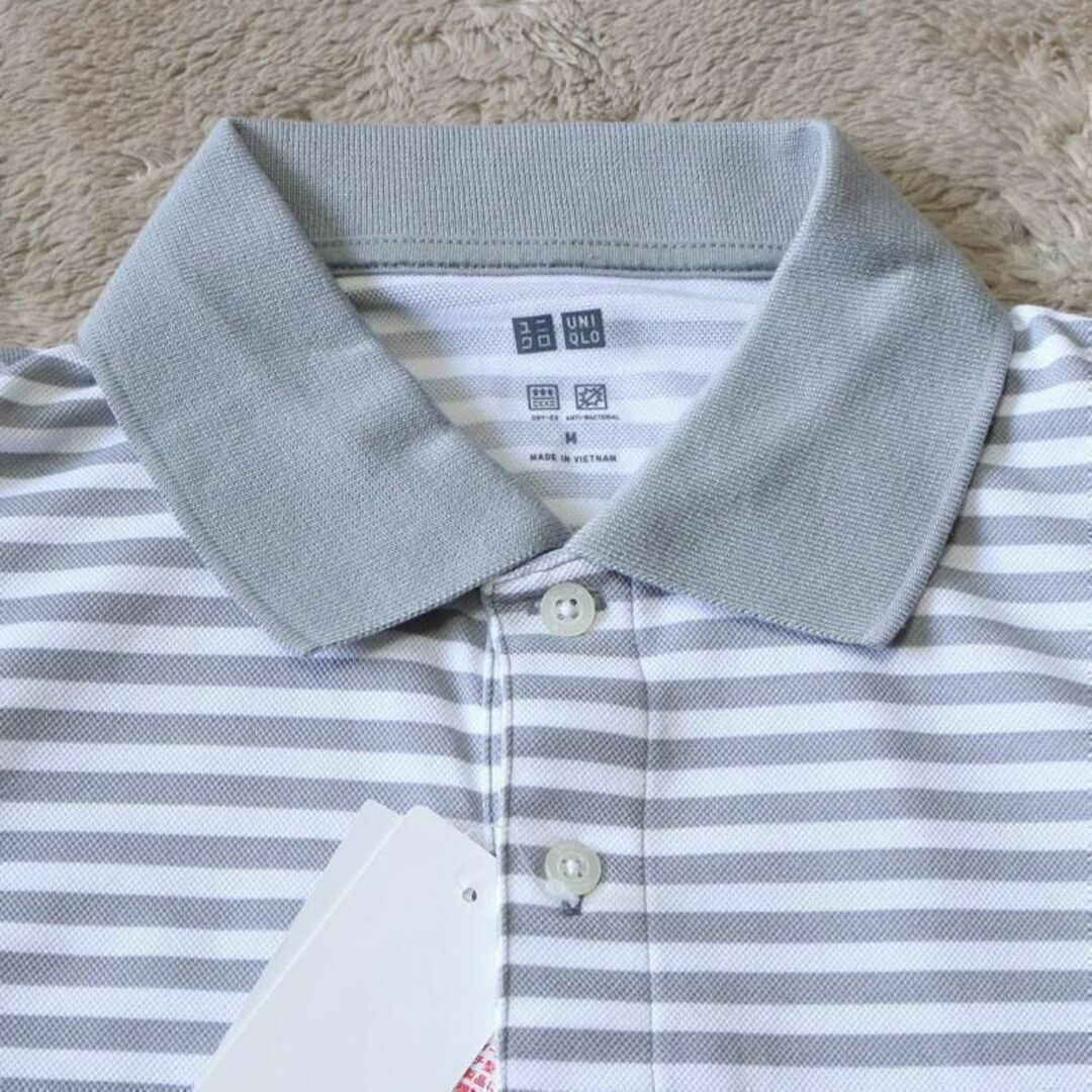 UNIQLO(ユニクロ)のUNIQLO ドライEXカノコポロシャツ Mサイズ グレー メンズのトップス(ポロシャツ)の商品写真
