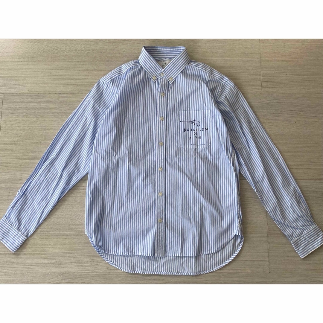 Mark Gonzales(マークゴンザレス)の新品 訳あり マークゴンザレス ボタンダウン シャツ ストライプ オーバーサイズ レディースのトップス(シャツ/ブラウス(長袖/七分))の商品写真