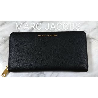 マークジェイコブス(MARC JACOBS)の美品　MARC JACOBSラウンド長財布　レザー　ブラック　マークジェイコブス(財布)