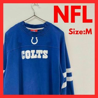 【即日発送】古着　NFL コルツ　ロンT　ブルー　メンズ　M(Tシャツ/カットソー(七分/長袖))