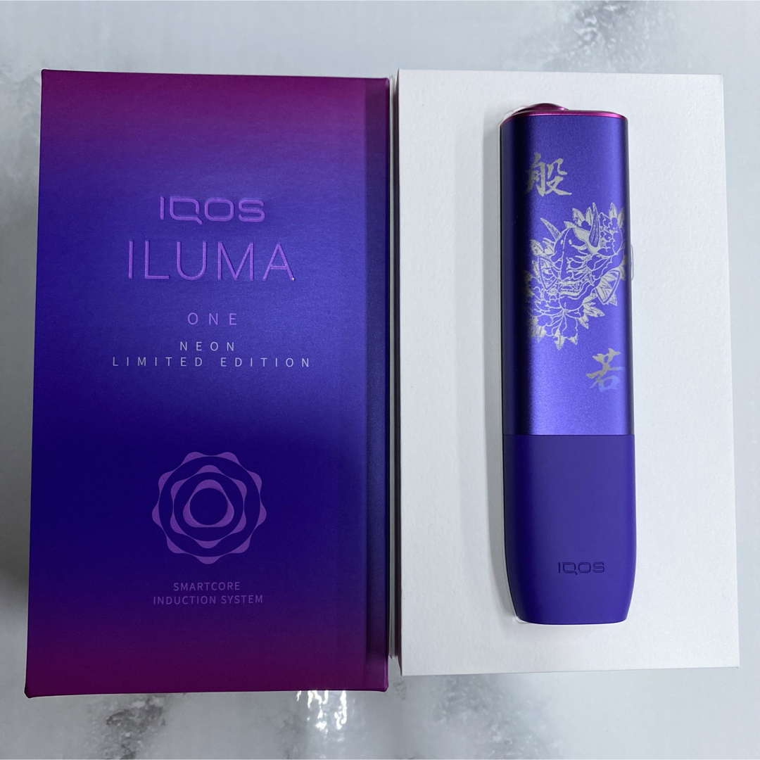 IQOS(アイコス)のiQOS ILUMAONE イルマワン レーザー加工 般若 菊 和柄 和彫り 紫 メンズのファッション小物(タバコグッズ)の商品写真