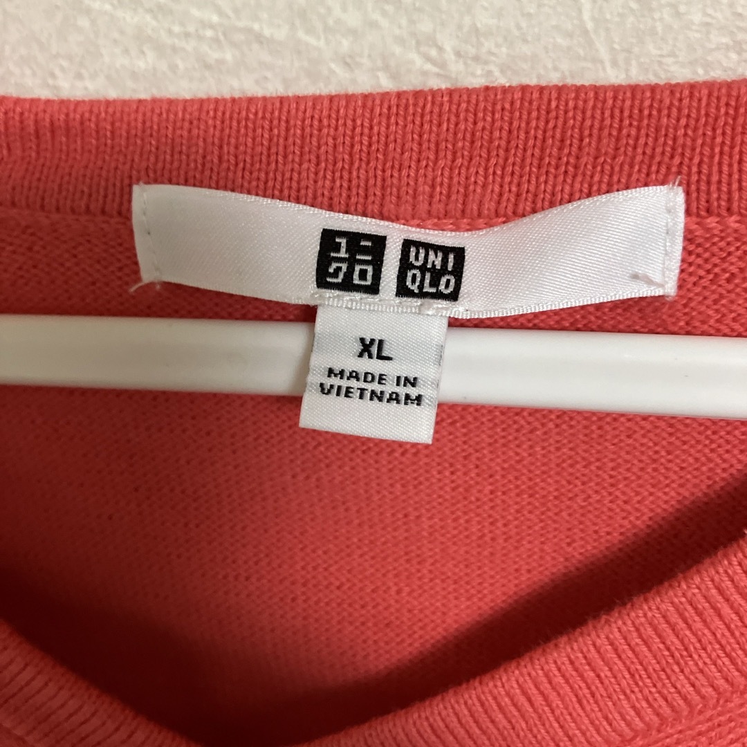 UNIQLO(ユニクロ)のユニクロ　WOMAN ウォッシャブル　コットンVネックセーター（長袖）　ピンク レディースのトップス(ニット/セーター)の商品写真