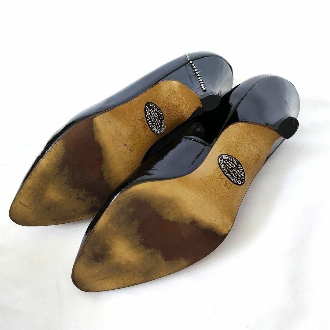 BALENCIAGA【バレンシアガ】日本製 エナメル ラインストーン パンプス レディースの靴/シューズ(ハイヒール/パンプス)の商品写真
