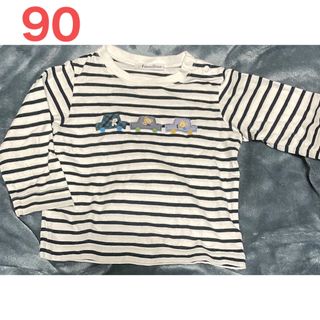 ファミリア(familiar)のused】ファミリア　90 長袖　Tシャツ　ロンT ボーダー　くまちゃん　車(Tシャツ/カットソー)