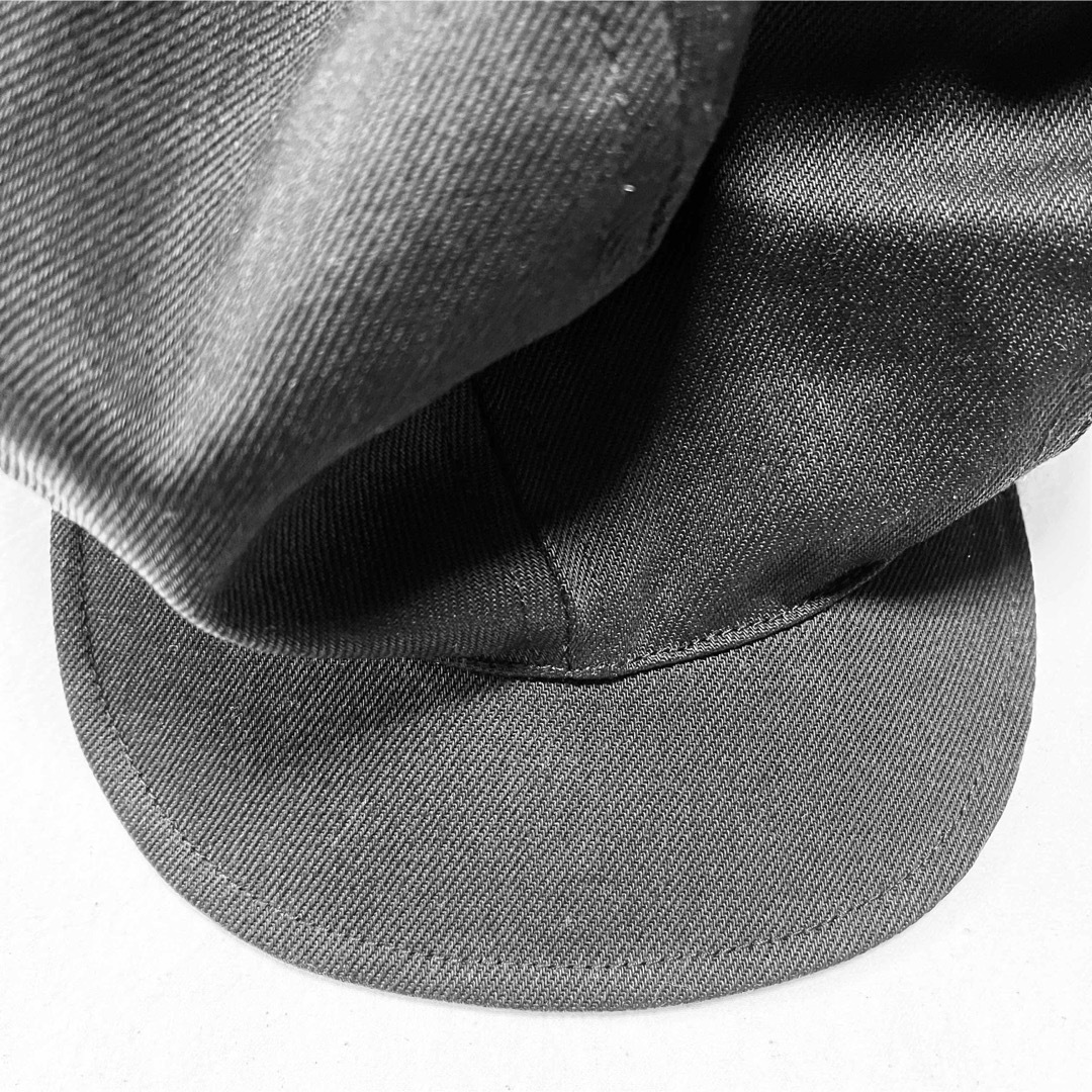 ハンドメイド　ビッグキャスケット　黒デニム　岡山井原産　裏なし夏仕様　サイズ受注 メンズの帽子(キャスケット)の商品写真